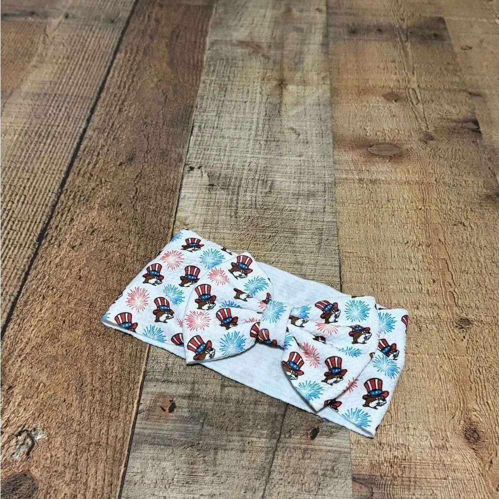 Buc-ee’s patriotic fireworks headband bow bucees